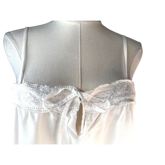 ZARA Home Medium White Lace Trim Cotton Camisole Tank - Picture 8 of 14